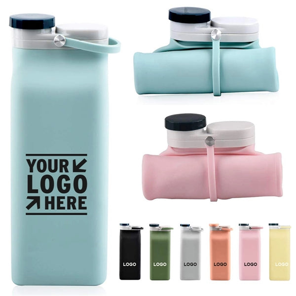 20oz Collapsible Silicone Water Bottles Outdoor Sports