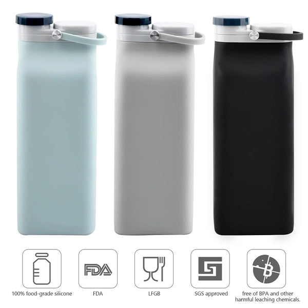20oz Collapsible Silicone Water Bottles Outdoor Sports