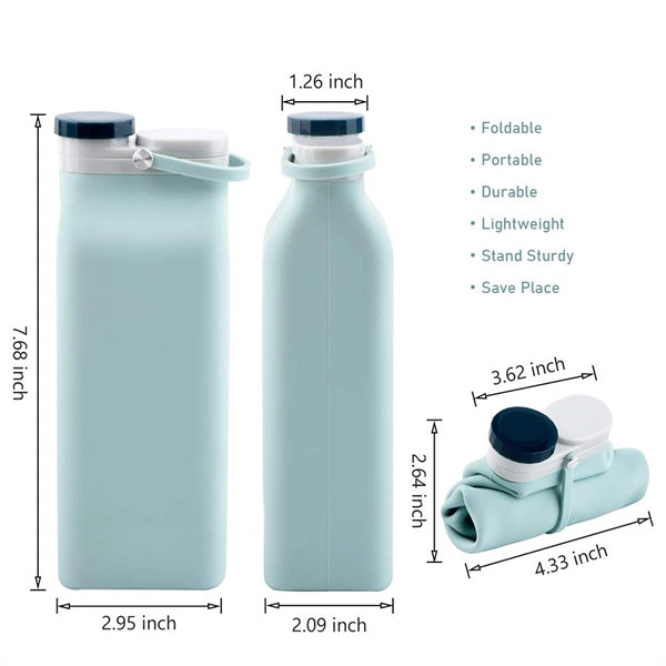 20oz Collapsible Silicone Water Bottles Outdoor Sports