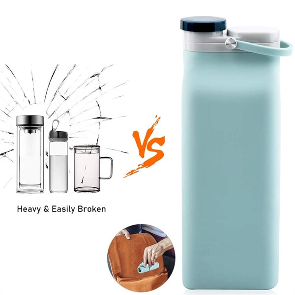 20oz Collapsible Silicone Water Bottles Outdoor Sports
