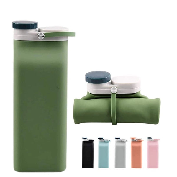 20oz Collapsible Silicone Water Bottles Outdoor Sports