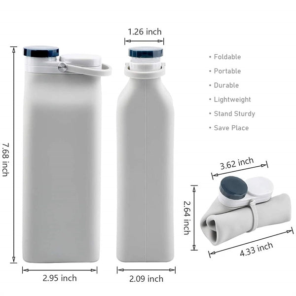 20oz Collapsible Silicone Water Bottles Outdoor Sports