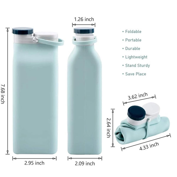 20oz Collapsible Silicone Water Bottles Outdoor Sports