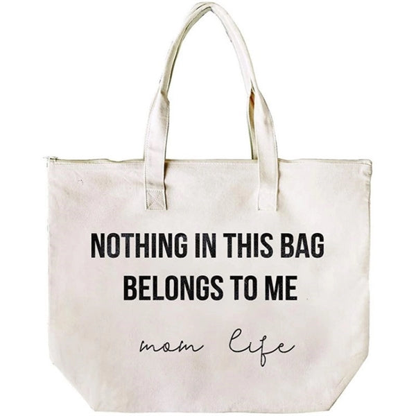 Canvas Bag With Zipper And Pocket