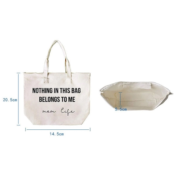 Canvas Bag With Zipper And Pocket