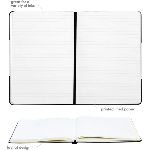 Classic A5 Faux Leather Hardcover Notebook with Elastic Band