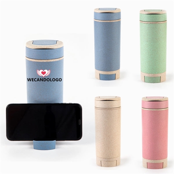 Wheat Straw Water Bottle With Phone Holder