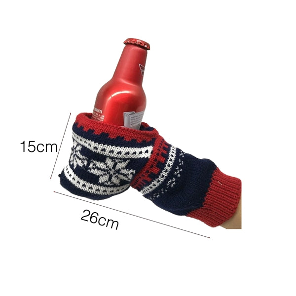 Beer Mitten Knit Stitched Drink Holder