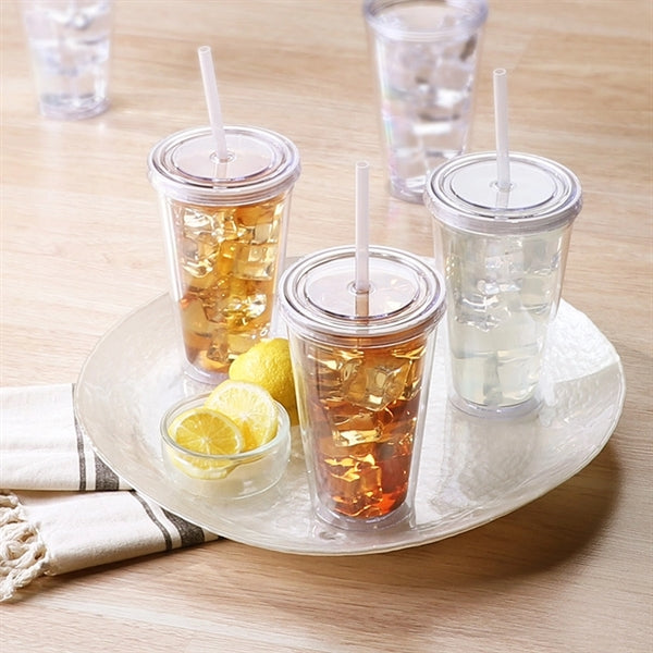 16oz Double Wall Tumbler with Straw
