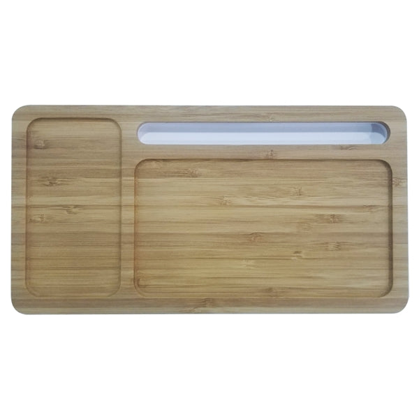 Wizchark Bamboo 10W Qi Wireless Charger Desktop Organizer