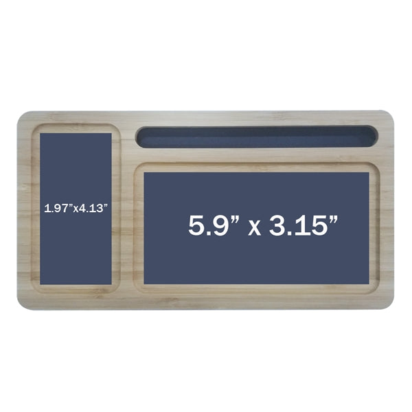 Wizchark Bamboo 10W Qi Wireless Charger Desktop Organizer