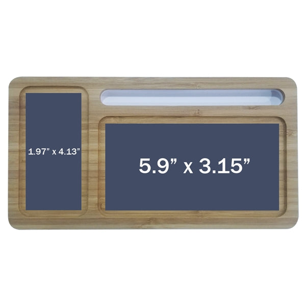 Wizchark Bamboo 10W Qi Wireless Charger Desktop Organizer