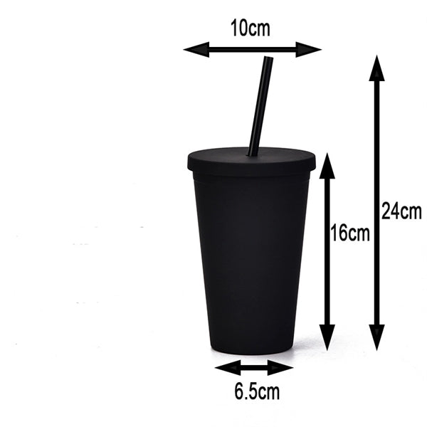 Plastic Tumbler with Straw