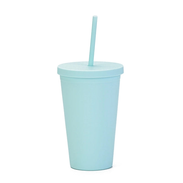 Plastic Tumbler with Straw