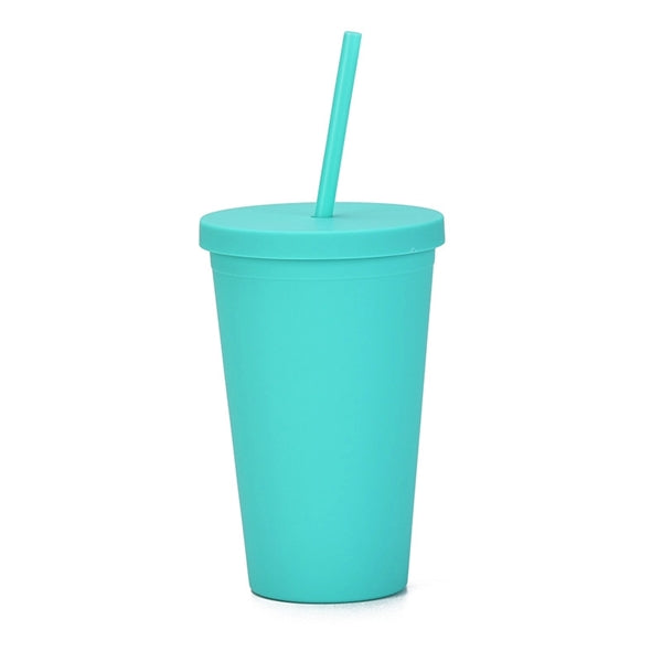 Plastic Tumbler with Straw