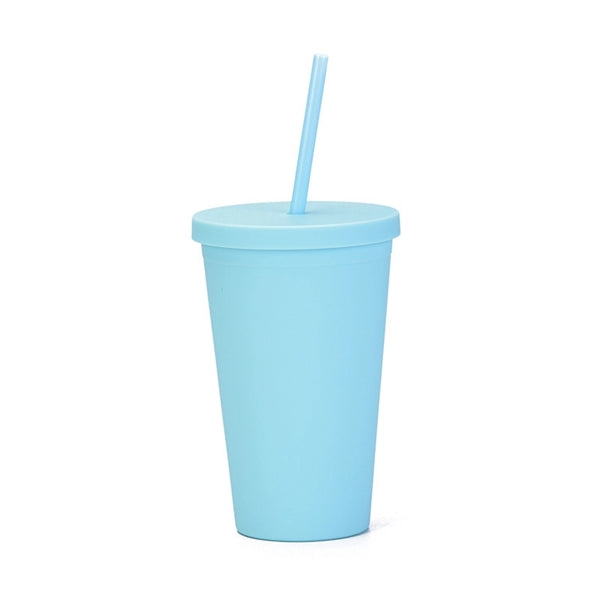 Plastic Tumbler with Straw