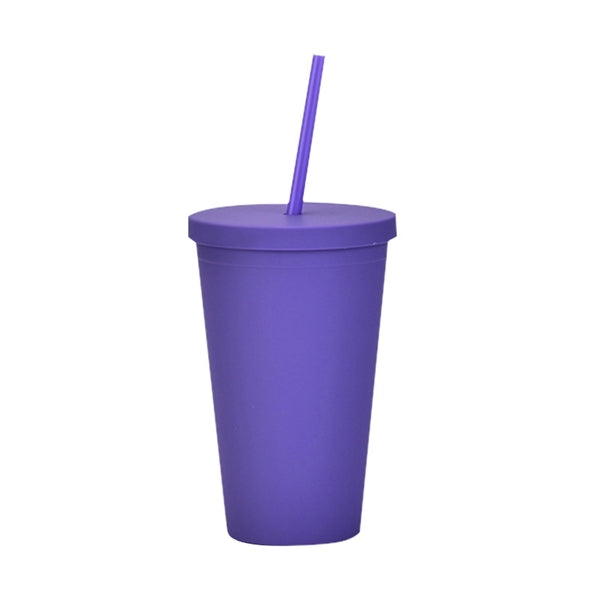 Plastic Tumbler with Straw