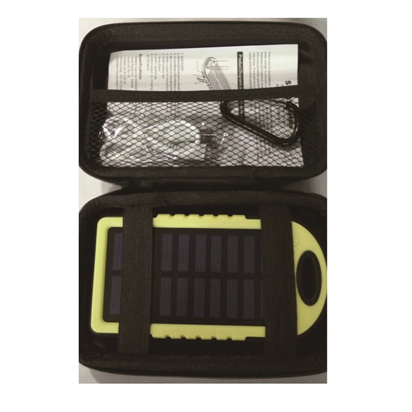 5000mAh Solar Power Bank Kit in Zipper Case with Logo Print
