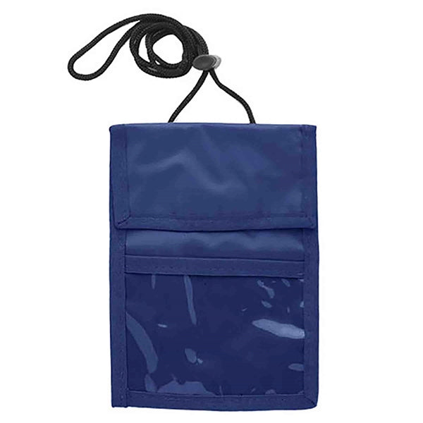 Large Badge Holder Neck Wallets With Clear Display Window