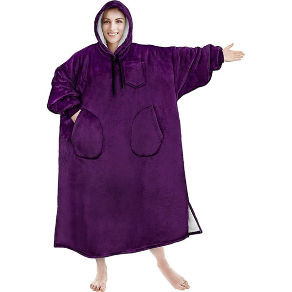 Oversized Microfiber & Sherpa Wearable Blanket