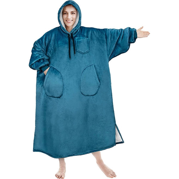 Oversized Microfiber & Sherpa Wearable Blanket