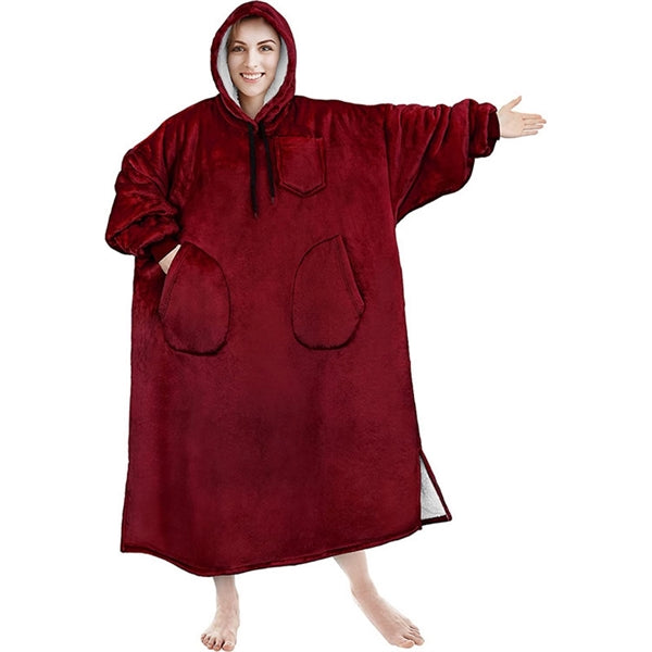 Oversized Microfiber & Sherpa Wearable Blanket