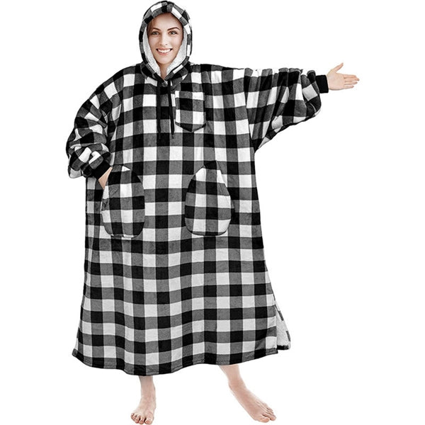 Oversized Microfiber & Sherpa Wearable Blanket
