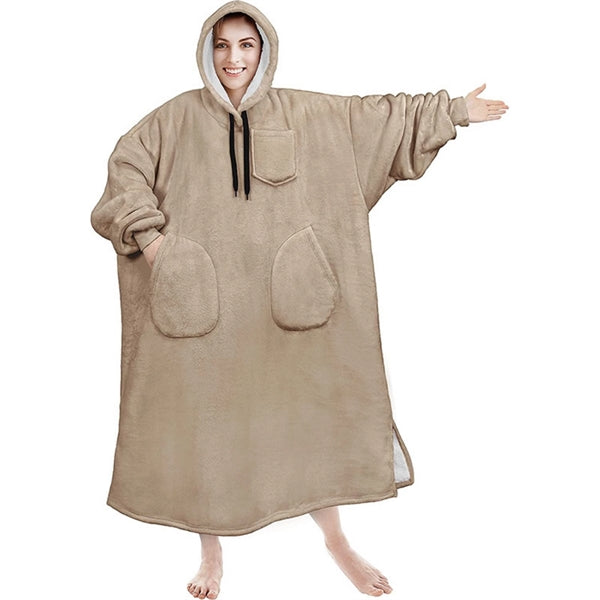 Oversized Microfiber & Sherpa Wearable Blanket