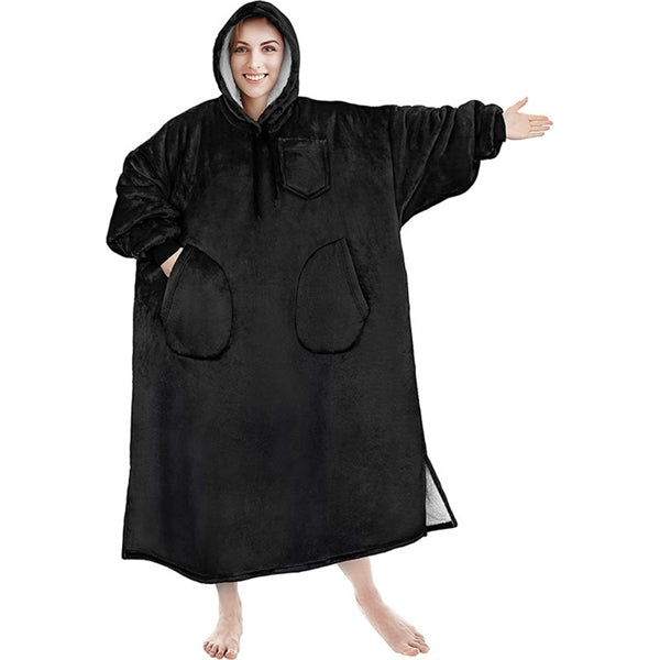 Oversized Microfiber & Sherpa Wearable Blanket