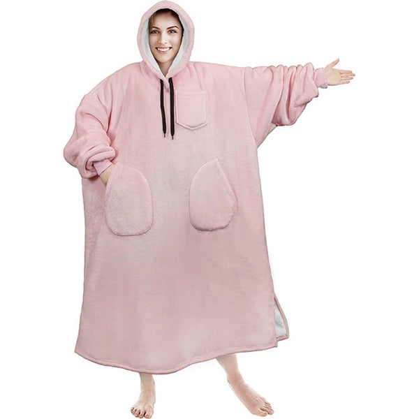 Oversized Microfiber & Sherpa Wearable Blanket