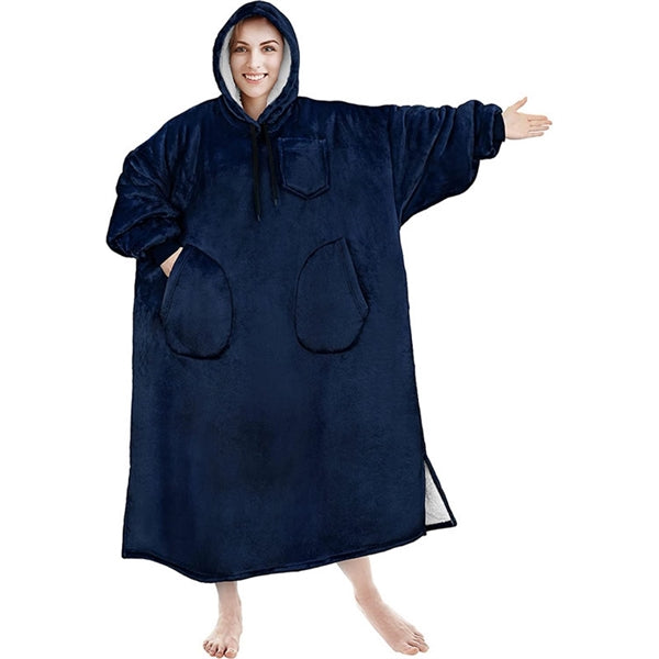 Oversized Microfiber & Sherpa Wearable Blanket