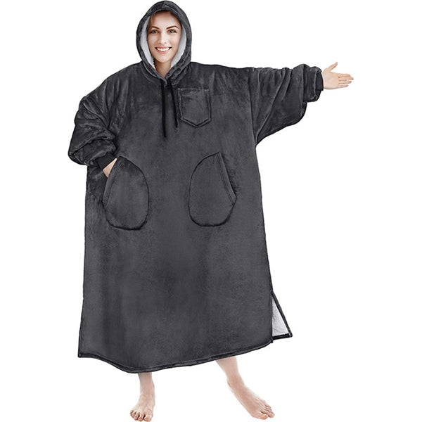 Oversized Microfiber & Sherpa Wearable Blanket