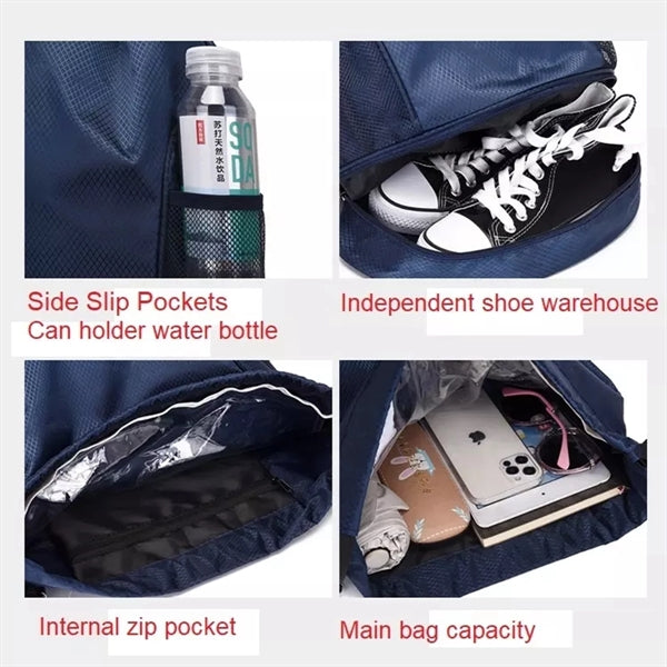 Drawstring Backpack With Shoe Compartment
