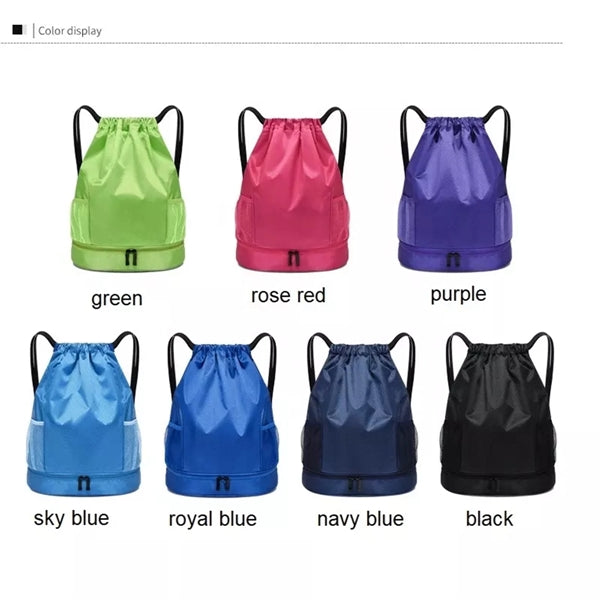 Drawstring Backpack With Shoe Compartment