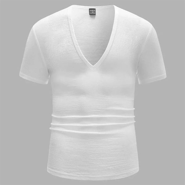 Men'S Sports Leisure Deep V-Neck T-Shirt