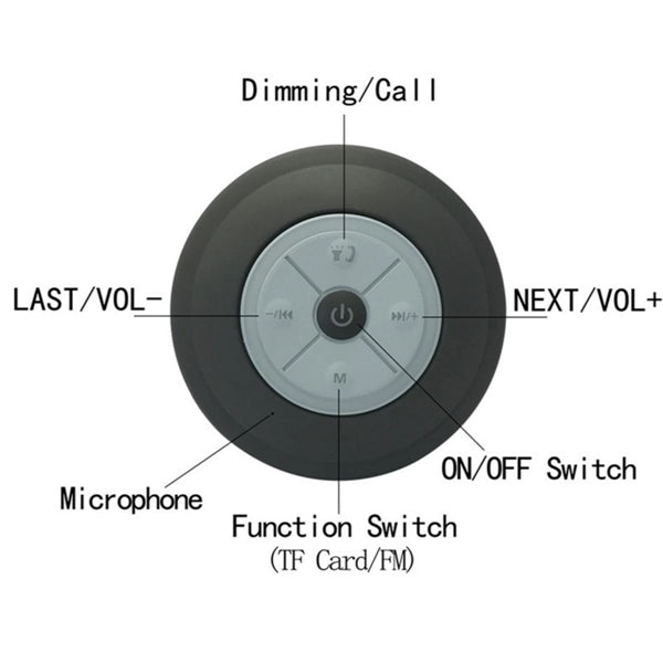Water Resistant Bluetooth Led Shower Speaker