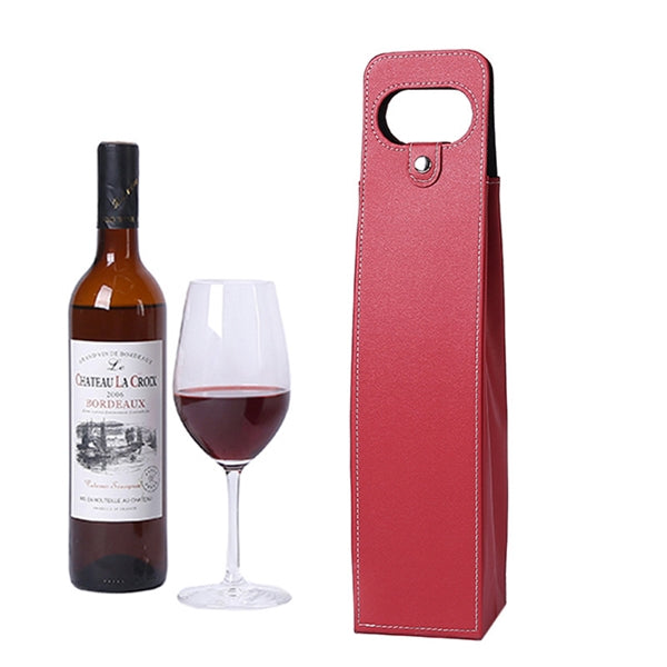 Leather Wine Tote Bag