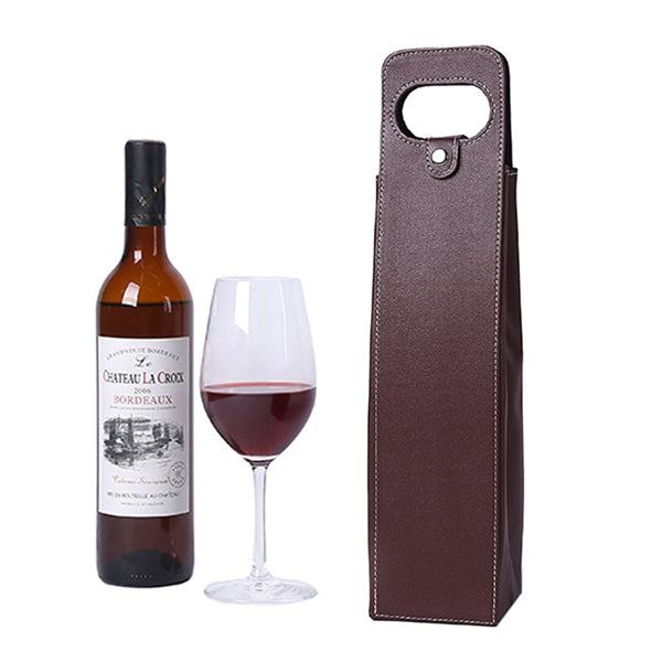 Leather Wine Tote Bag