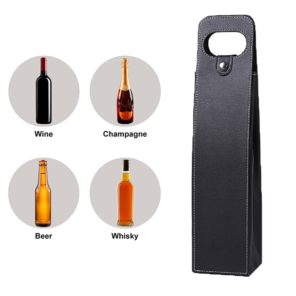 Leather Wine Tote Bag