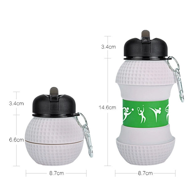 Silicone Golf Shape Collapsible Water Bottle