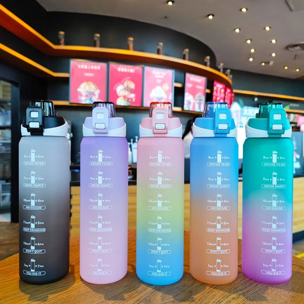 32 Oz Leakproof Motivational Water Bottle with Time Marker