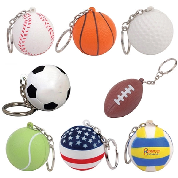 Golf Ball Stress Reliever Keychain