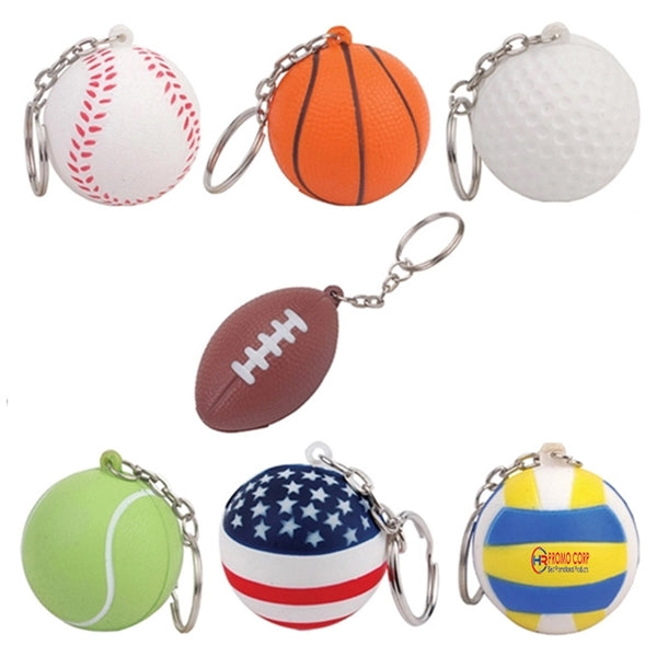 Golf Ball Stress Reliever Keychain