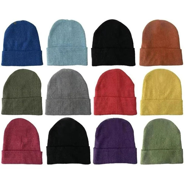 Thick Knitted Multiple Color Blend Beanie