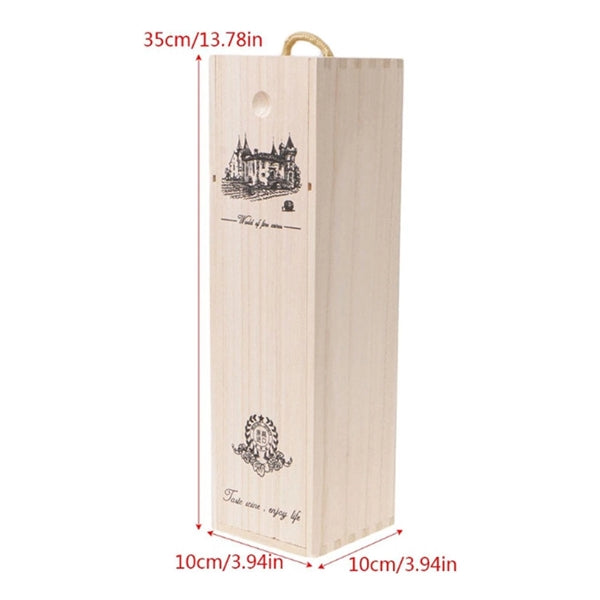 Single Wine Bottle Wood Storage Gift Box with Handle