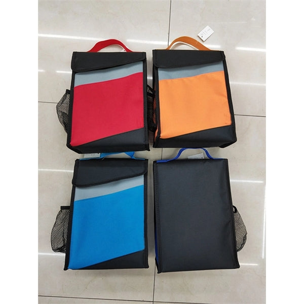 600D Polyester ID mesh pocket cooler bag tote