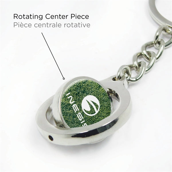Express Line Round Rotating Keychain