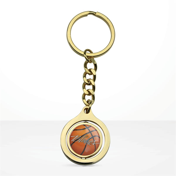 Express Line Round Rotating Keychain