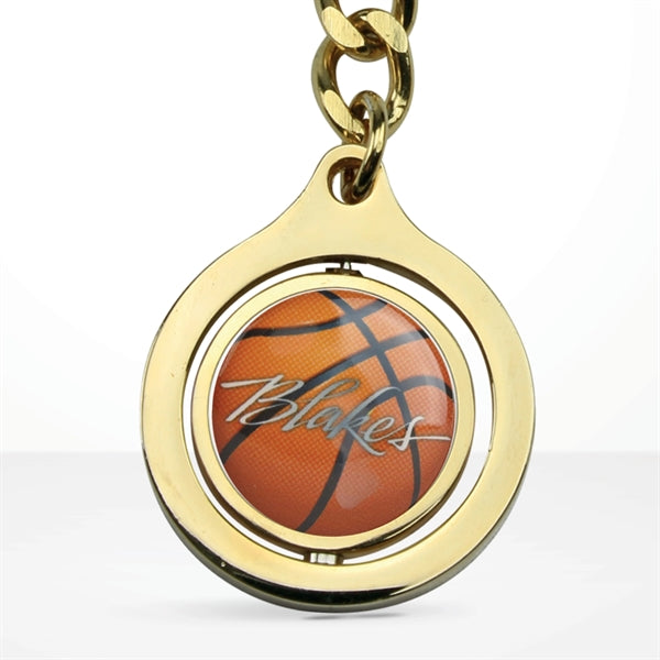 Express Line Round Rotating Keychain