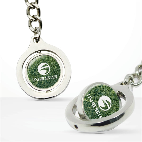 Express Line Round Rotating Keychain